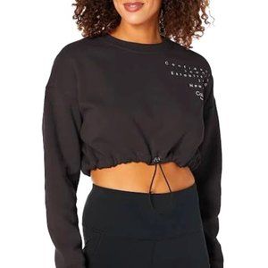 Calvin Klein Performance Women's Bungee-Hem Cropped Pullover Top M